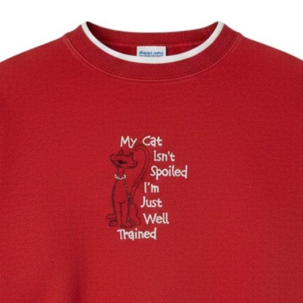 Vintage Cat Lady Sweatshirt Crewneck Embroidered Graphic 90s Funny Cat Lover